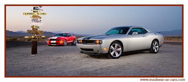 Dodge Challenger SRT-8 et Shelby GT500